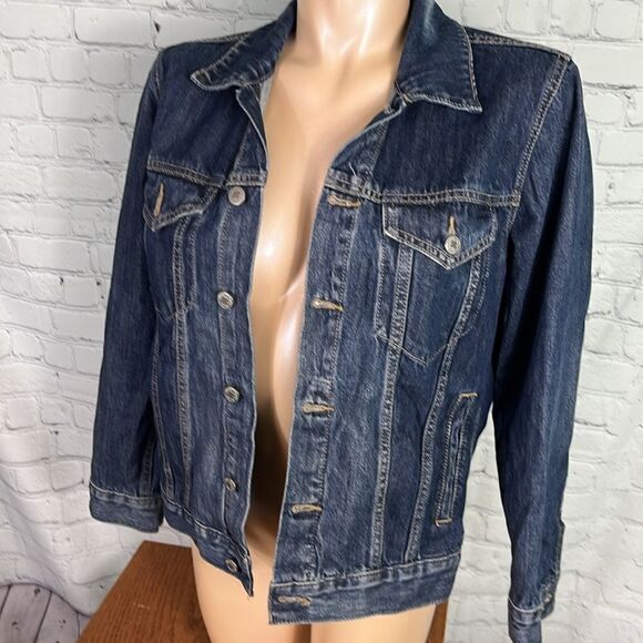 Lucky Brand the tomboy trucker Denim jean jacket size Large - Picture 2 of 6